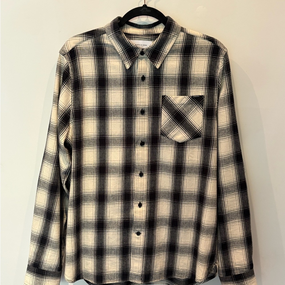 Ovadia and Sons - Black and White Plaid Shirt - Men’s Medium